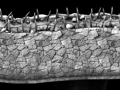 Game Desert - Building - City Wall 01 3D model