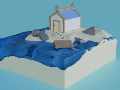 House On A Beach Free 3D model