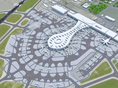 Vnukovo Airport 15km Low-poly 3D model