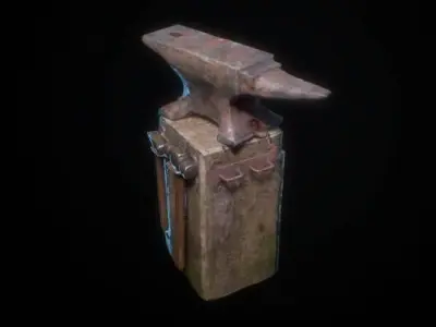 3d practice anvil Low-poly 3D model