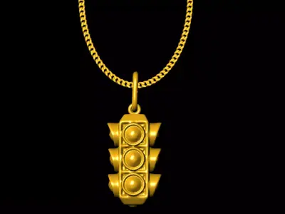 Traffic light pendant charms - one inch pendant 3D print model