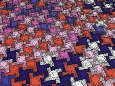 Carpet colorful square 3D model