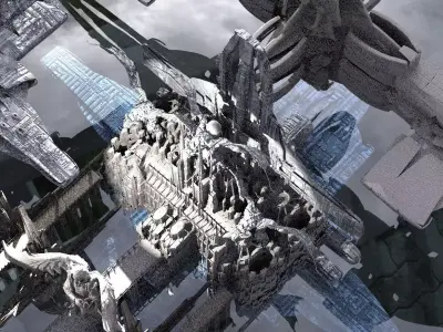 Alien Race Advanced City Kit bash 3D model