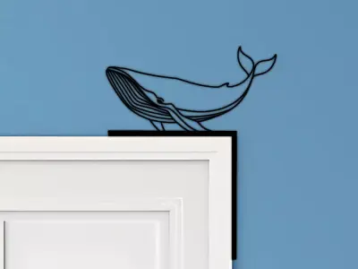 Whale Door Corner Decor 3D print model buy