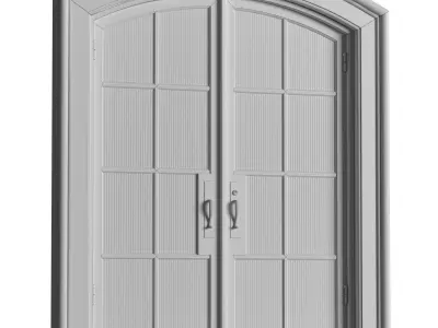 Entrance modern street arched Art Deco Doors 3D model