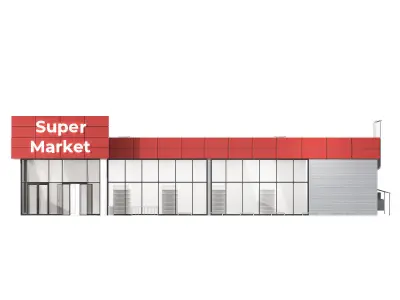 Supermarket Small grocery store shop 3D model