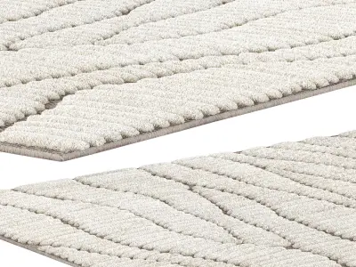 Fossil Cream Beige Modern Textured Rug 3D model