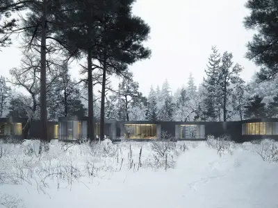 Minimalist Forest House Exterior Visualization 3D model