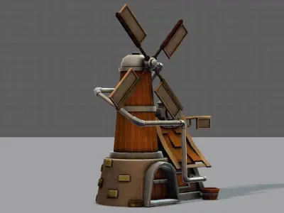 Wind Turbine V01 Low-poly 3D model