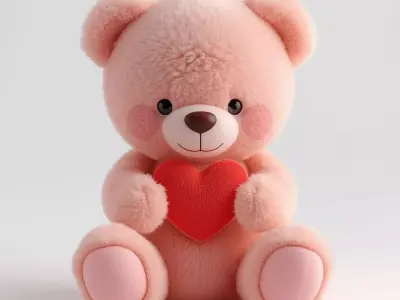 Valentines Day Teddy Doll 3D Model Low-poly 3D model