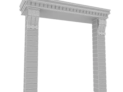 Classic Building Entrance 2 Low-poly 3D model