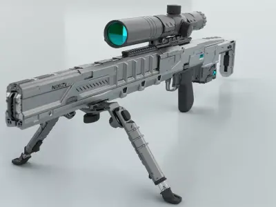 sniper rifle - sci fi 3D model