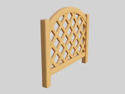 Cartoon Fence 14 3D model