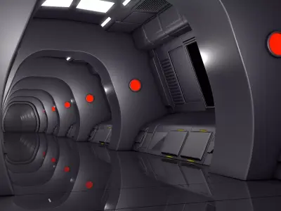 Sci Fi Corridor Spaceship 3D model