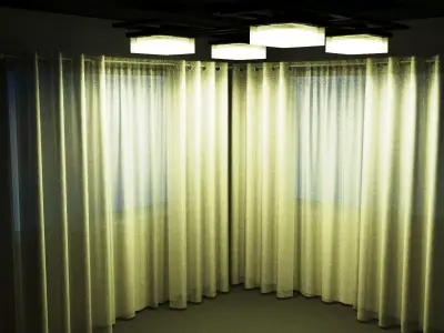 chandelier modern ceiling light with four squares 3D model