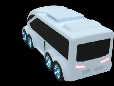 Futuristic snow coach 3D model