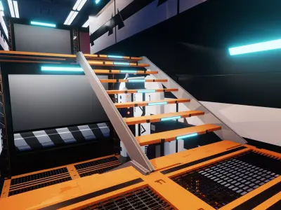 Sci-Fi Corridor pack1 3D  Low-poly 3D model