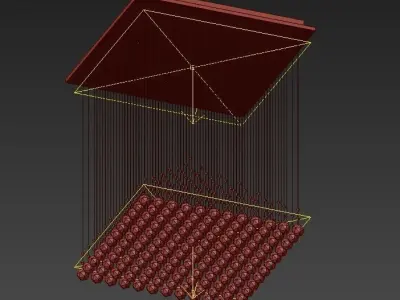 Hanging modern chandelier with crystals from it 3D model