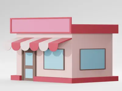 Cute Cartoon Store 3D Model 3D model