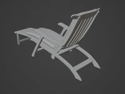 Beach Chair with matress 3d Model 3D model