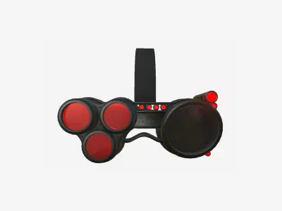 SciFi Glasses J01 Black Red - Character Design Fashion Low-poly 3D model
