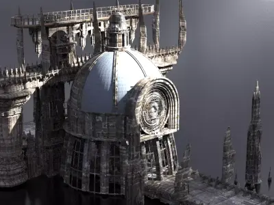 Imperial Desert Palace Bridge Dome 3D model