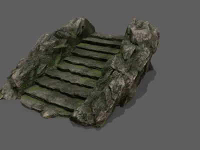 Stairs stone staircase Low-poly 3D model order