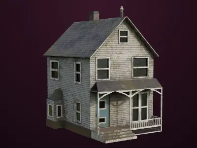 Old Dusty Vintage House01 All PBR Unity UE Textures Included Low-poly 3D model