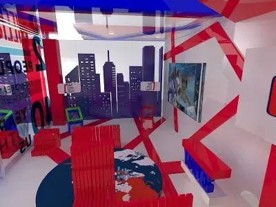 3d modeling room Low-poly 3D model
