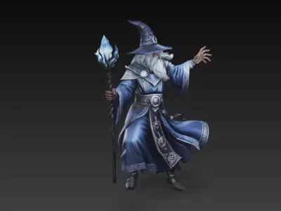 figura de fantasia mago magico  3D print model