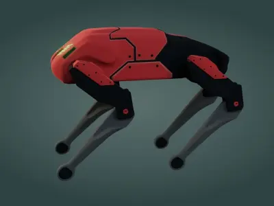 Sci-Fi Robot Dog - Game Ready - PBR Low-poly 3D model