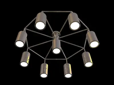 Ceiling hung light fixture octagonal modern architectural light 3D model