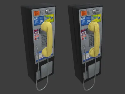 Payphone two pay phones Low-poly 3D model