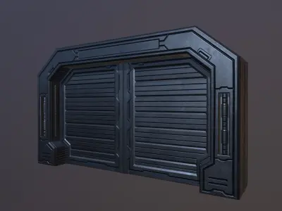 Sci Metal Door Low-poly 3D model