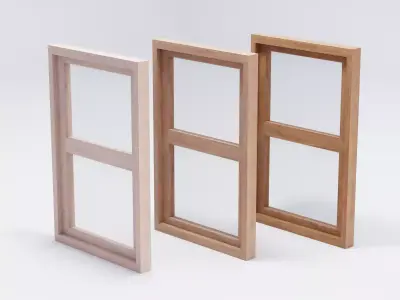 Simple Wooden Window Low-poly 3D model