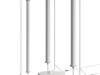 linear metal led floor lamp Low-poly 3D model