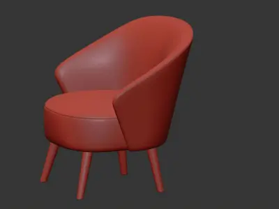 LOUNGE CHAIR WALDO ANTHRACITE 3D model