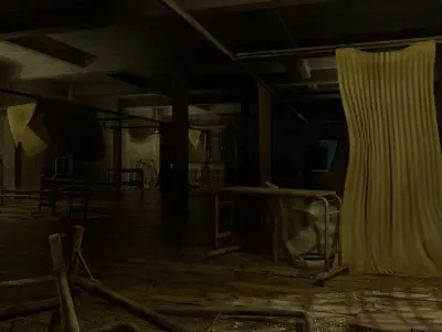 Abandoned Infirmary  Low-poly 3D model