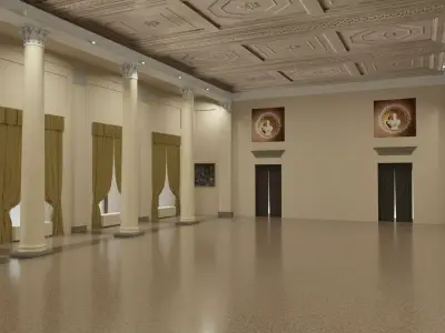 3d model Sala 8 colonne palazzo reale Milano  3D model