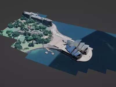 Sydney Opera House 3D Unpolished Scan Single Material 3D model