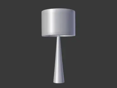 Oak Conical Table Lamp Low-poly 3D model