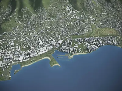 Oahu Island Low-poly 3D model