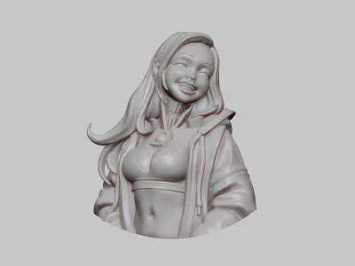 Sci-fi girl bust 75mm 3D print model