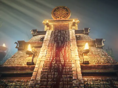 Aztec temple Low-poly 3D model