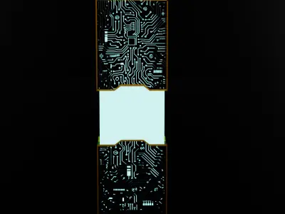 Sci-fi-like electronic circuit light 3D model