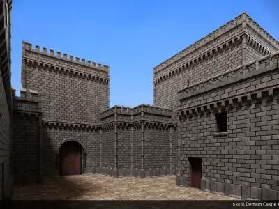 D Kit 00 Demon Castle Architecture Kit - Court Kit Low-poly 3D model