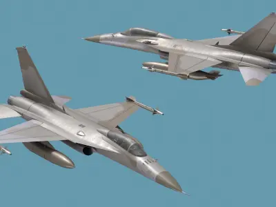  Combat Interceptor Fighter Jet with Pilot Flying 