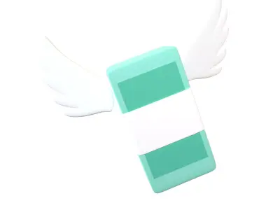 Cartoon Money With Wing V1 002 Low-poly 3D model