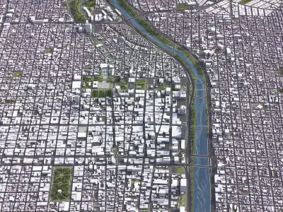 Monterrey - 3D City Model Low-poly 3D model
