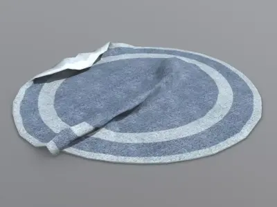Rug 2 circular Low-poly 3D model